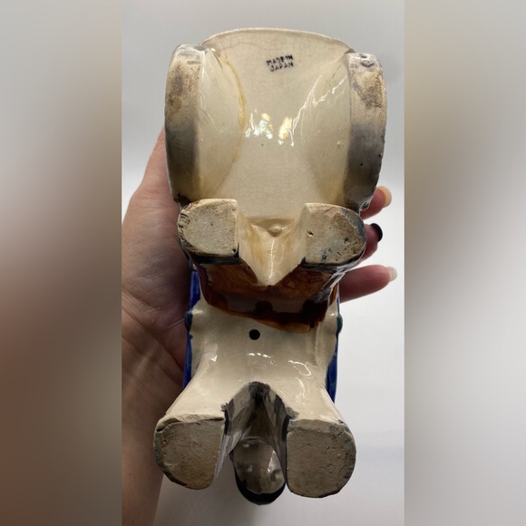 Japan Porcelain Brown Donkey Rickshaw Planter Vintage - Picture 7 of 10